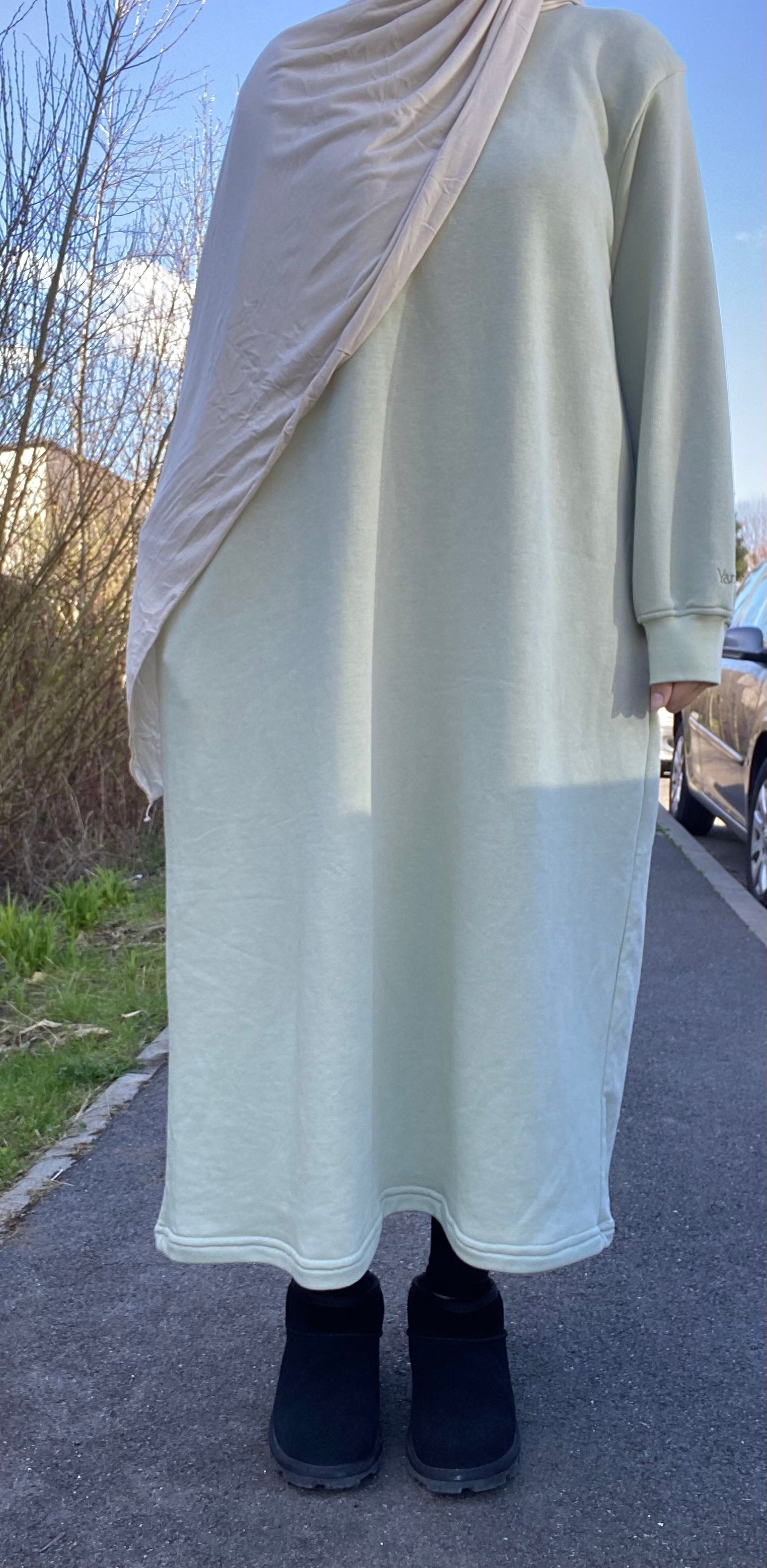 Robe en coton - Vert Sauge