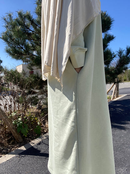 Robe en coton - Vert Sauge